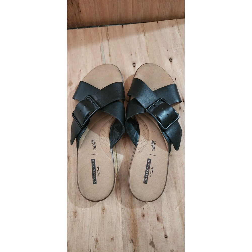 Clarks Women’s Kele Heather Flat Sandals in Black Size 9M